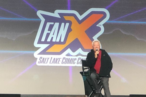 (Palak Jayswal  |  The Salt Lake Tribune) William Shatner, Capt. James T. Kirk from the original "Star Trek," talks to an audience at FanX Salt Lake Comic Convention at the Salt Palace Convention Center on Friday, Sept. 23, 2022.