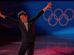 (Trent Nelson  |  The Salt Lake Tribune) Nathan Chen performs in the figure skating exhibition gala at the 2022 Winter Olympics in Beijing on Sunday, Feb. 20, 2022.