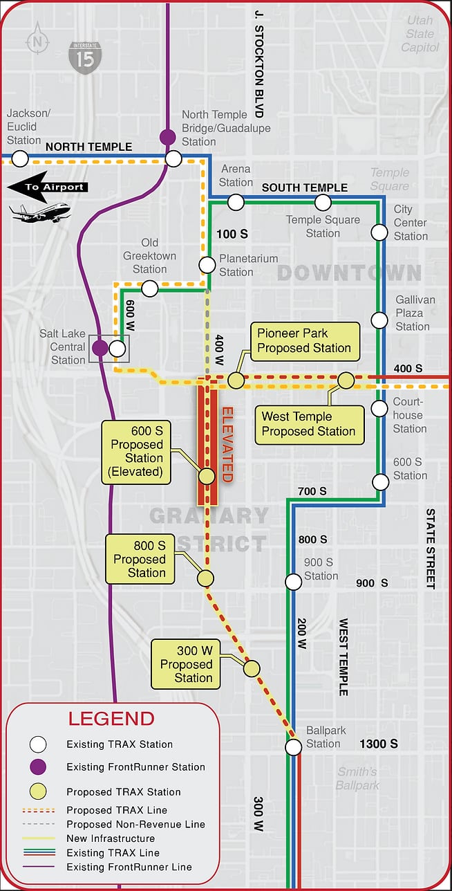(Utah Transit Authority) UTA's second proposed design concept from the Techlink transit study.
