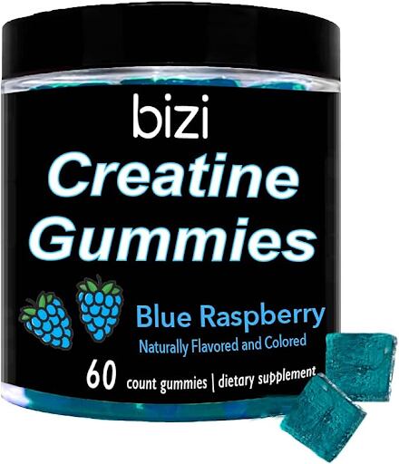 (BATCH) Bizi Creatine Gummies in blue raspberry.