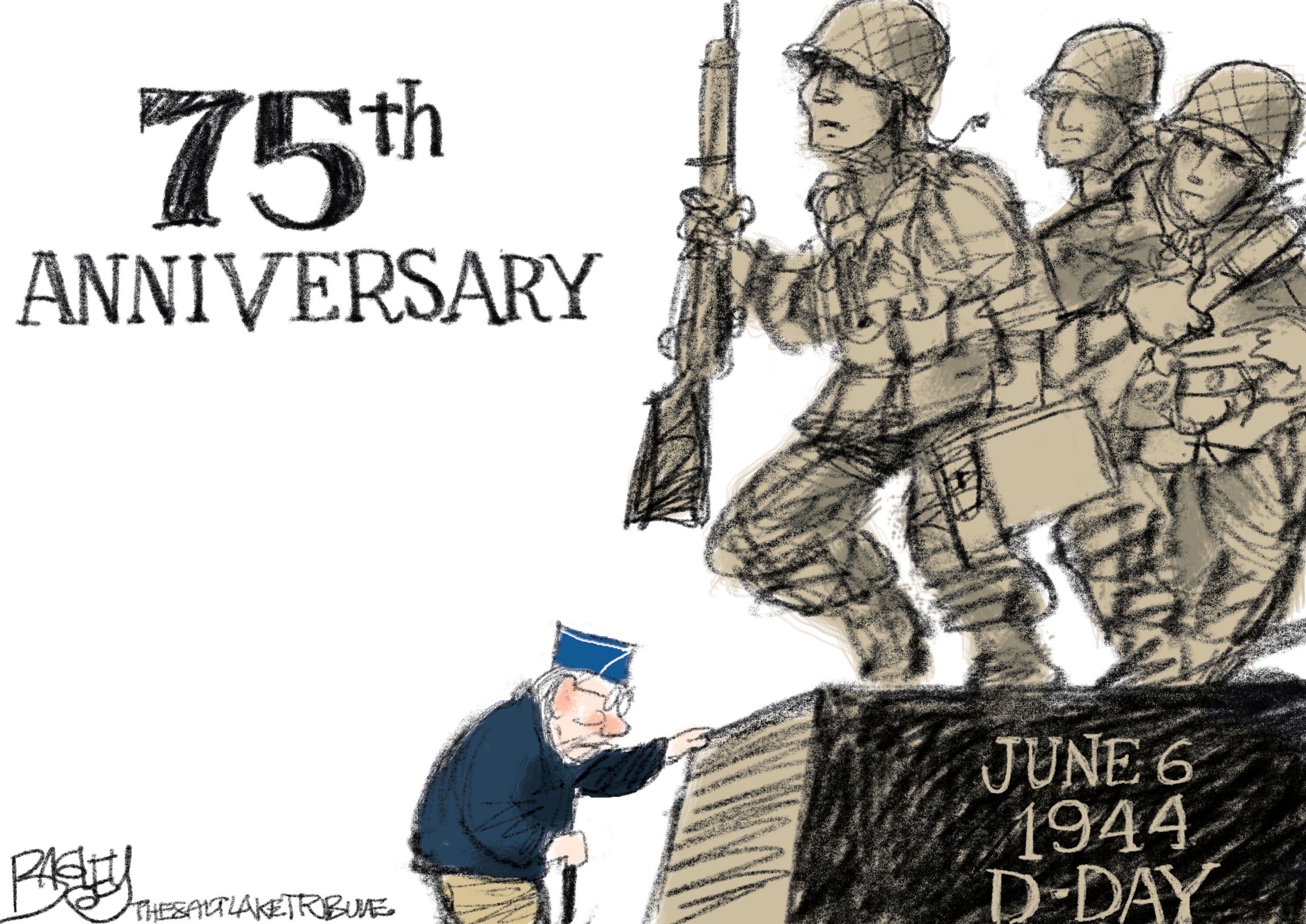 (Pat Bagley | The Salt Lake Tribune) This cartoon, titled “Remembering D-Day,” appears in the Salt Lake Tribune on Wednesday, June 5, 2019.
