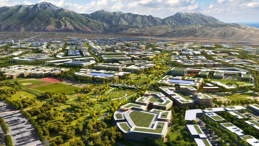 (Rendering by Skidmore, Owings & Merrill, via Point of the Mountain State Land Authority) Residential neighborhoods in The Point, a Utah-backed housing and economic development project proposed on 600 state-owned acres at Point of the Mountain in Draper. The land is to be vacated by Utah State Prison when that facility is moved to Salt Lake City sometime in 2022.