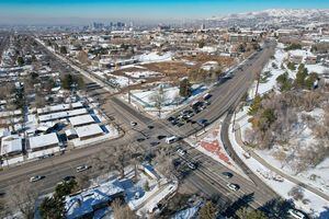 (Francisco Kjolseth | The Salt Lake Tribune) Traffic moves along Foothill Dr. and Sunnyside Ave. in Salt Lake City on Tuesday, Dec. 21, 2021, as the city and UDOT plan to make it more pedestrian-friendly and reduce the amount of time vehicles spent idling at red lights on the increasingly busy thoroughfare. Part of the reconstruction will get rid of the big right turn onto northbound Foothill and replace it with a regular turn lane.