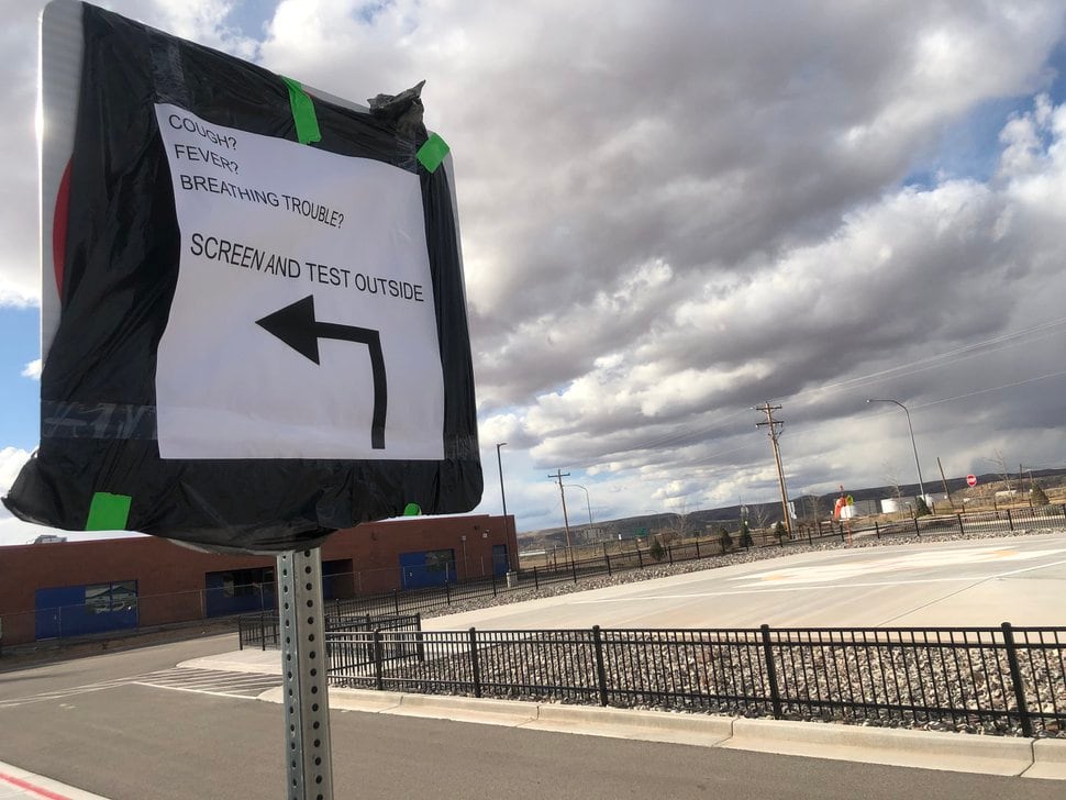 (Zak Podmore | The Salt Lake Tribune) In order to protect health care workers from the spread of coronavirus, outdoor screening was being done at the Montezuma Creek Clinic on the northern Navajo Nation on Friday, March 20, 2020.