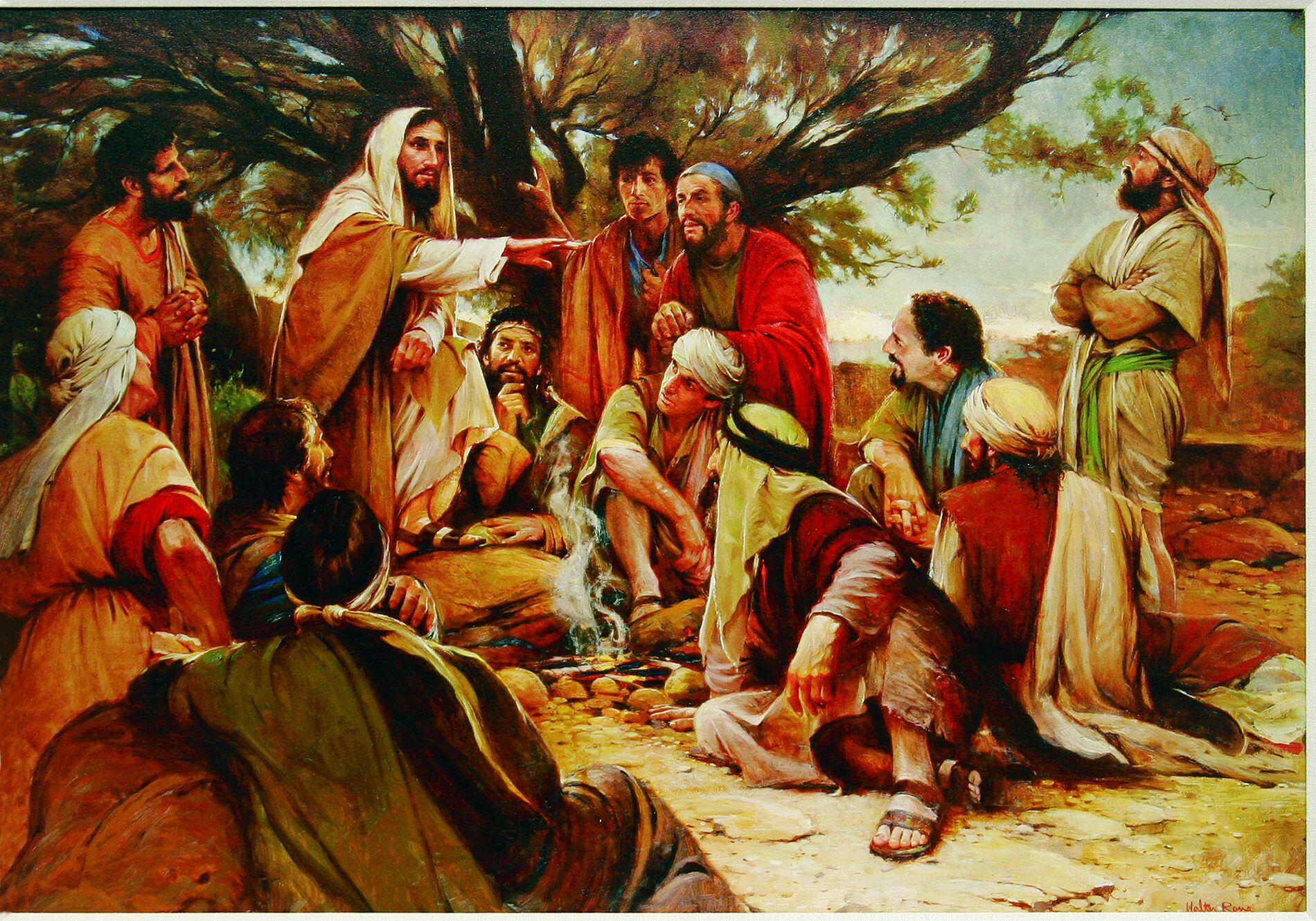 (The Church of Jesus Christ of Latter-day Saints) "These Twelve Jesus Sent Forth," by Walter Rane. Christ asked his followers to believe in him, Tribune columnist Gordon Monson states, and have faith in him.