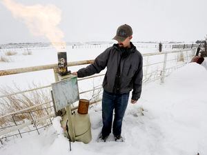 (Jerry McBride | The Durango Herald via AP) Eric Hjermstad, co-owner and director of field operations for Western Weather Consultants, adjusts the amount of silver iodide released near Breen, Colo., Jan. 15, 2016, with the hopes of increasing precipitation in a process called cloud seeing. The Southern Nevada Water Authority on Thursday, March 16, 2023, voted to accept a $2.4 million grant from the U.S. Bureau of Reclamation to fund cloud seeding in other Western states whose rivers feed the parched desert region.