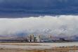 (Francisco Kjolseth  |  The Salt Lake Tribune) Saltair on the south shore of the Great Salt Lake is pictured below storm clouds on Thursday, Dec. 7, 2023.