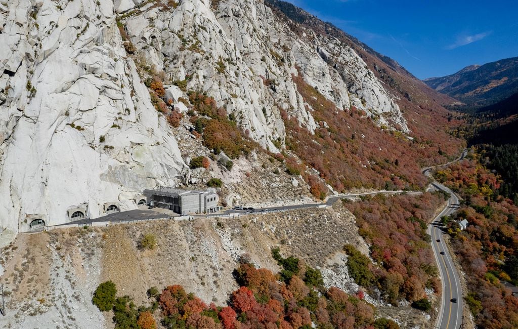 (Francisco Kjolseth | The Salt Lake Tribune) The Granite Mountain Records Vault, a large archive owned by The Church of Jesus Christ of Latter-day Saints, on Thursday, Oct. 20, 2022. Portions of the land owned by the church may be needed to be acquired in order to build the Little Cottonwood Canyon gondola.