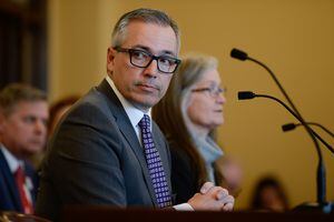 (Francisco Kjolseth  |  The Salt Lake Tribune) Sen. Daniel McCay, R-Riverton, has his first hearing on SJR9, a proposed amendment that would end the requirement that all Utah income tax revenue be spent on public education. The proposal passed out of committee on Thursday, March 5, 2020, with a 6-2 vole along party lines at the Utah Capitol.