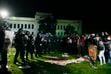(Bethany Baker  |  The Salt Lake Tribune) Protesters face law enforcement during the pro-Palestine rally at the University of Utah in Salt Lake City on Monday, April 29, 2024.