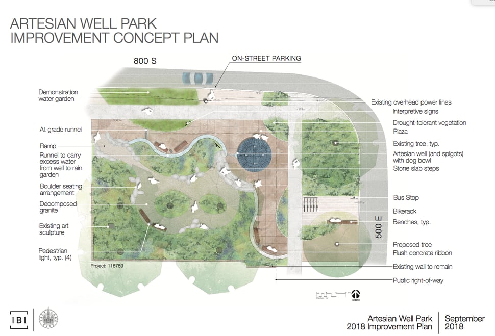 (Courtesy of Salt Lake City) City officials are temporarily closing Artesian Wells Park in Salt Lake City at 808 S. 500 East, for a renovation and landscaping upgrade designed at making the small park more appealing and improve access to its popular artesian well.