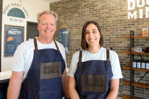 (Chris Samuels | The Salt Lake Tribune) Owner Ken Roderman and general manager Marissa McEntire at Dough Miner on 300 West in Salt Lake City, Tuesday, July 5, 2022.