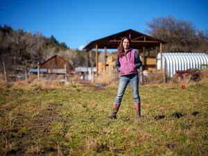 (Trent Nelson  |  The Salt Lake Tribune) Dusty Reese on her family's farm in Mt. Carmel on Thursday, Nov. 10, 2022.