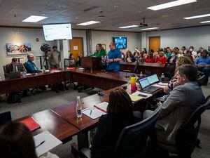 (Rick Egan | The Salt Lake Tribune)  Utah state school board members at a meeting in July 2021. On Thursday, the board updated a state rule giving parents greater say in the approval of classroom materials.