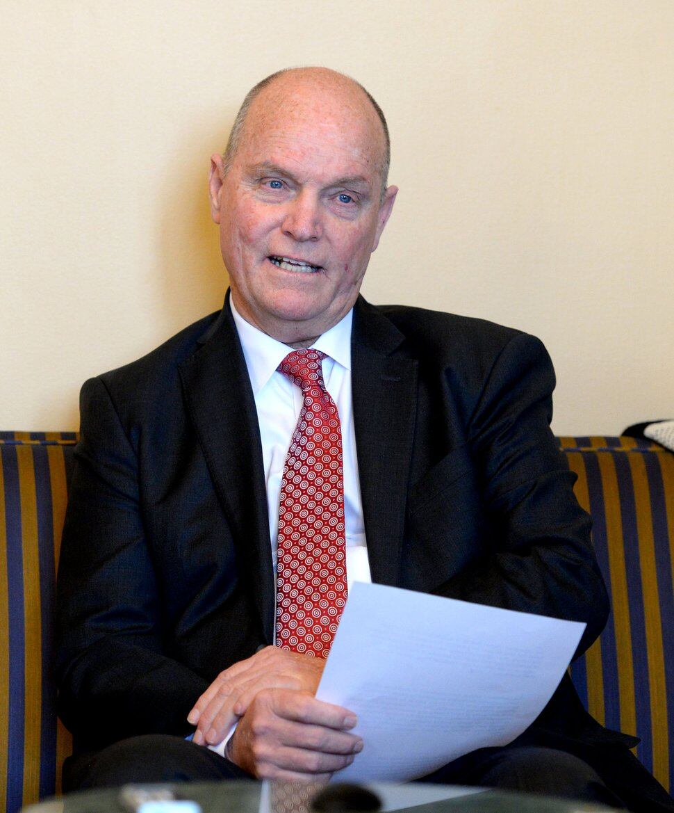 Steve Griffin | The Salt Lake Tribune Senate Majority Leader Ralph Okerlund, R-Monroe, answers a question about tax legislation during media availability at the Utah Capitol in Salt Lake City, Friday, March 3, 2017.