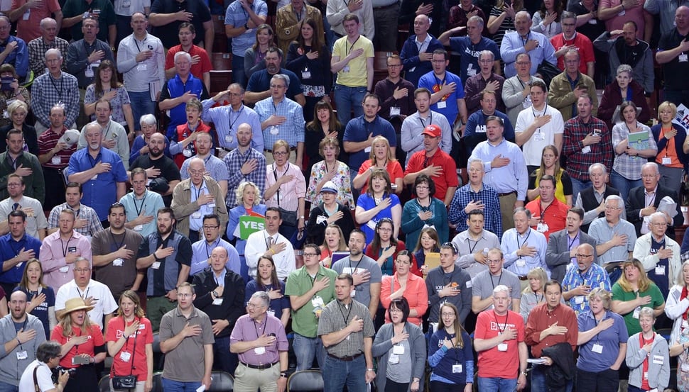 (Leah Hogsten | The Salt Lake Tribune) The Utah Republican Nominating Convention Saturday, April 21, 2018 at the Maverik Center.