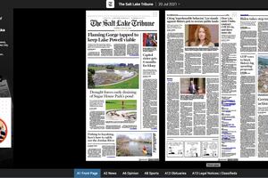 The new Salt Lake Tribune app and e-edition display.
