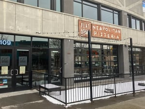 (Sean P. Means  |  The Salt Lake Tribune) The now-vacated space where Flatbread Neapolitan Pizzeria once occupied, in the 2100 Sugarhouse building in Salt Lake City, on Jan. 25, 2023.