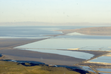 (Megan Banta | The Salt Lake Tribune) The causeway to Promontory Point is almost surrounded by water during a flyover of the Great Salt Lake with EcoFlight on Tuesday, April 9, 2024.