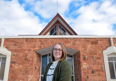 (Chris Samuels | The Salt Lake Tribune) Pastor Brittany Mangelson leads the the Salt Lake City congregation of the Community of Christ in Millcreek, Wednesday, Feb. 8, 2023.