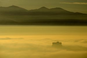 (Steve Griffin | Tribune file photo) The LDS Church office building amid dense fog as an inversion settled over the Salt Lake Valley, as seen on Dec. 26, 2017. Utah is one of five states where more than 1 percent of lung cancer cases are likely caused by exposure to air pollution, according to an annual report by the American Thoracic Society.