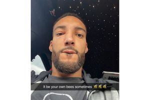 (Rudy Gobert, via Instagram) A photo posted on Utah Jazz center Rudy Gobert's Instagram profile shows his face after being stung by several bees in his Salt Lake City home.