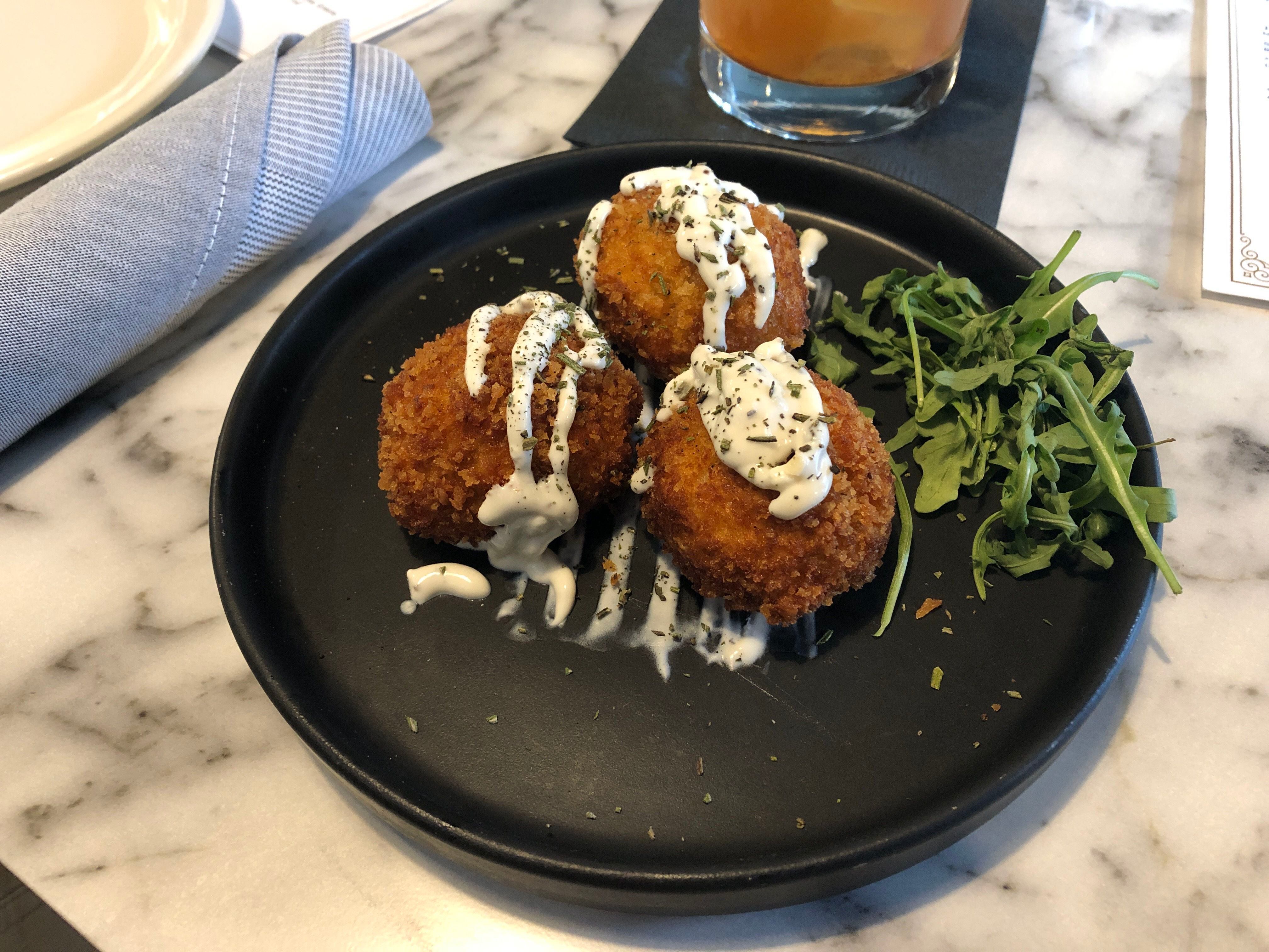 (Kolbie Peterson | The Salt Lake Tribune) The sweet potato croquettes from Felt Bar & Eatery, shown on Friday, March 22, 2024.