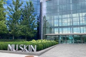 (Kelly Cannon | The Salt Lake Tribune) The Nu Skin corporate headquarters building in downtown Provo on Aug. 2, 2022.
