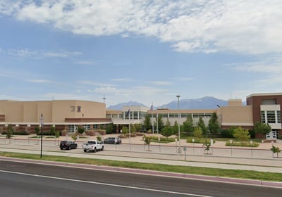 (Google Maps) Herriman High School, as shown in a 2021 Google Maps image, in Herriman, Utah. Jordan School District officials ordered that a class assignment at the school involving a transgender student's essay be removed.