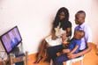 (The Church of Jesus Christ of Latter-day Saints) A young family in Lagos, Nigeria, watches General Conference in 2021. Africa  led the way in church growth rates in 2023.