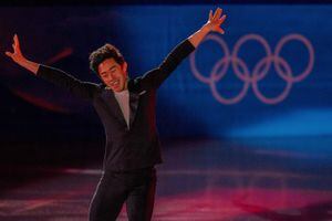(Trent Nelson  |  The Salt Lake Tribune) Nathan Chen performs in the figure skating exhibition gala at the 2022 Winter Olympics in Beijing on Sunday, Feb. 20, 2022.