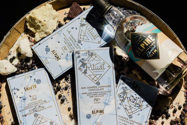 (Ritual Chocolate) Ritual Chocolate's new Alpine Gin Juniper Lavender Chocolate Bar is being released to the public on Monday, April 14, 2024.