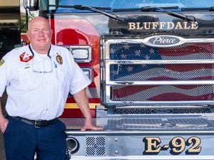 (Rick Egan | The Salt Lake Tribune)  Bluffdale Fire Chief Matt Evans at Bluffdale Fire Station 92, on Sept. 20, 2022.