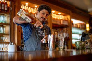(Trent Nelson  |  The Salt Lake Tribune) Julio Chavarria at High West won the Savor the Cocktail contest with his cocktail "Sweet Agony." Chavarria was photographed in Park City on Monday, Aug. 1, 2022.