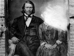 (The Church of Jesus Christ of Latter-day Saints) Brigham Young and unknown wife.
