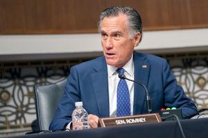 (Shawn Thew | Pool) 

Sen. Mitt Romney, R-Utah, Tuesday, Jan. 11, 2022, on Capitol Hill in Washington.