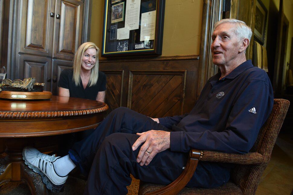 (Francisco Kjolseth | Tribune file photo) Legendary Jazz coach Jerry Sloan's illness is progressing, but the 76-year-old still gets joy from attending Jazz games as he recalls a few stories alongside his wife, Tammy, at their home in Riverton on Friday, April 27, 2018.