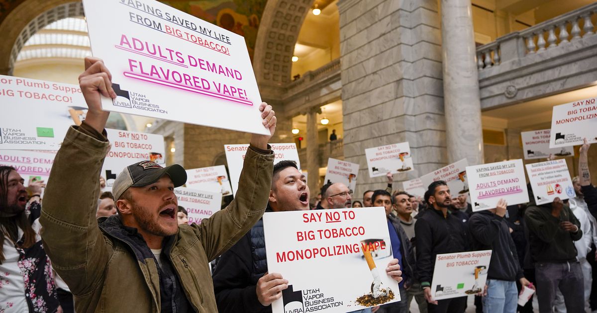 New Utah law banning flavored e-cigarettes will drive vape shops out of business, industry says
