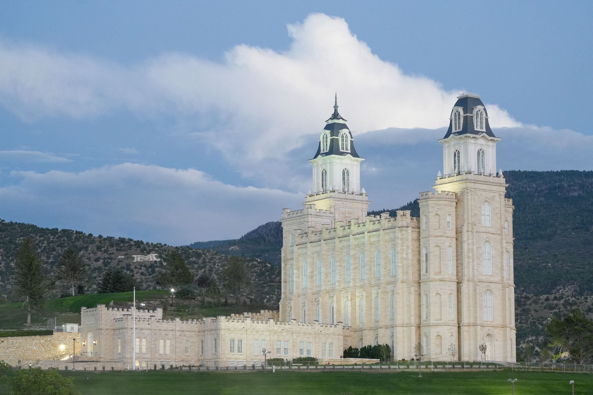 (The Church of Jesus Christ of Latter-day Saints) The Manti Utah Temple is one of 28 existing and planned temples in the Beehive State, home to more than 2 million Latter-day Saints.