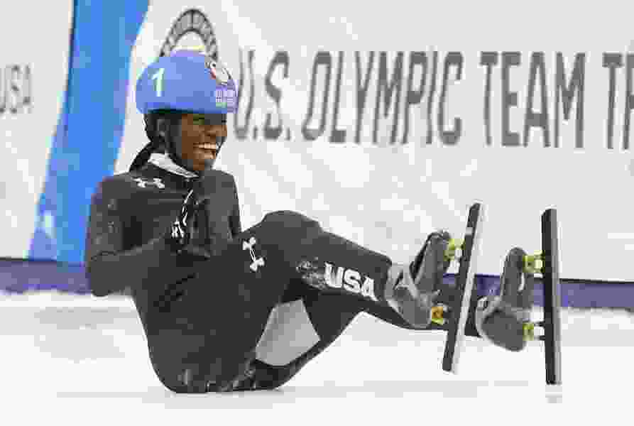 Teenager Maame Biney makes history as first female African-American speedskating Olympian