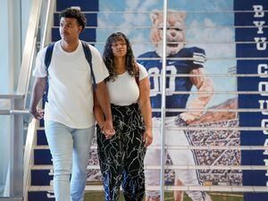 (Francisco Kjolseth | The Salt Lake Tribune) Kylee Shepherd, new president of the Black Student Union at BYU, and she, along with Sebastian Stewart-Johnson, who are members of the Black Menaces, are pictured on campus on Friday, Sept. 23, 2022.