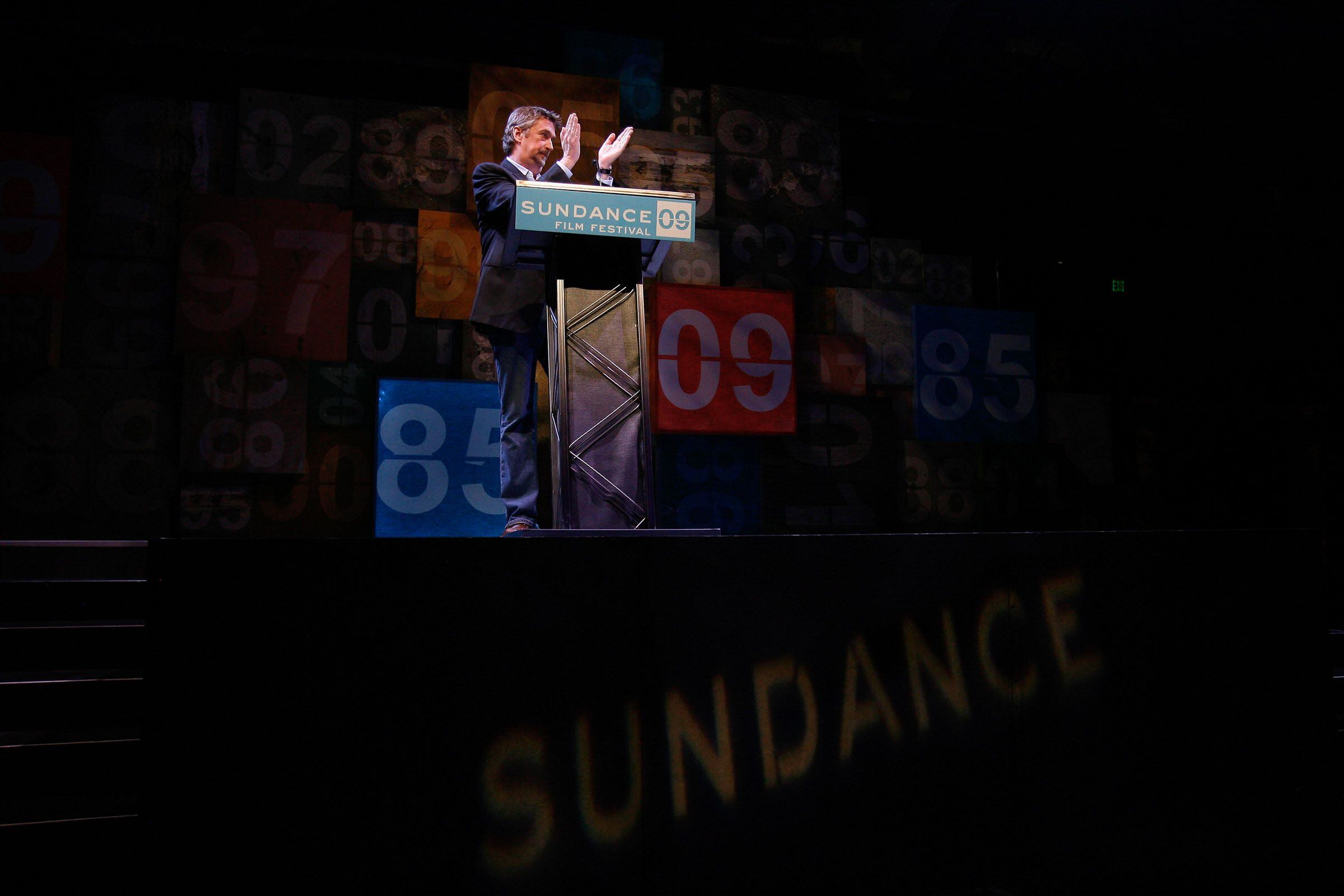 (Chris Detrick | The Salt Lake Tribune) Sundance director Geoffrey Gilmore speaks during the 2009 Sundance Film Festival Awards Ceremony at the Park City Raquet Club Saturday, January 24, 2009.