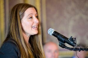 (Chris Samuels | The Salt Lake Tribune) Judge Jill M. Pohlman is introduced as a nominee to the Utah Supreme Court by Gov. Spencer Cox at the Capitol, Tuesday, June 28, 2022.