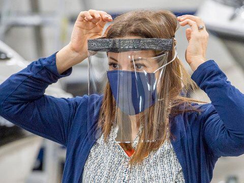Utah manufacturer shifts from boat canopies to face shields for health workers