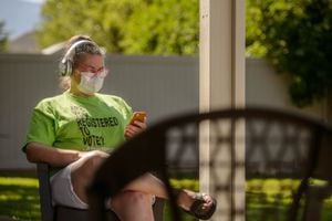 (Trent Nelson  |  The Salt Lake Tribune) Rachael Coonradt listens to an audiobook in Sandy on Tuesday, July 14, 2020.