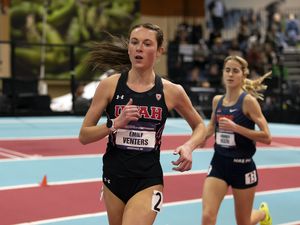 Utah senior Emily Venters runs during a meet in 2023. (Courtesy of Utah athletics)