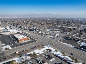 (Francisco Kjolseth | The Salt Lake Tribune) The intersection of Bangerter Highway and 4700 South in West Valley City and Taylorsville, Friday, Feb. 4. 2022. The Utah Department of Transportation is building a freeway-style interchange that will require demolishing some homes and businesses.