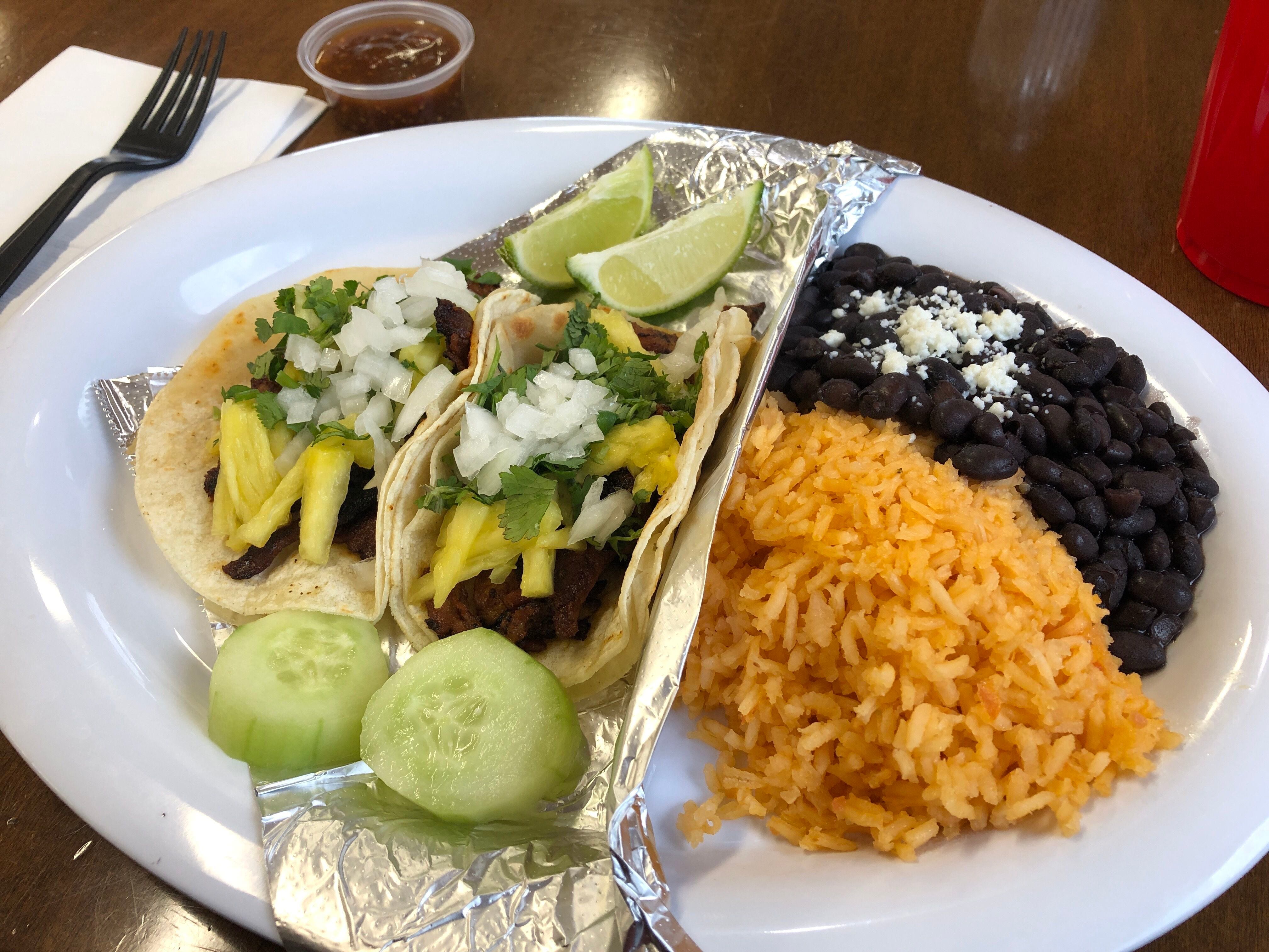 (Kolbie Peterson | The Salt Lake Tribune) The tacos al pastor combo at Chunga's, photographed on Feb. 15, 2024.