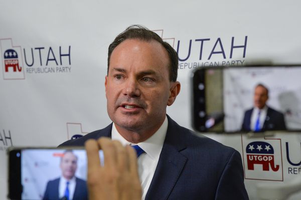 (Chris Samuels | The Salt Lake Tribune) U.S. Sen. Mike Lee attacked a pro-gun control group for sending a fundraising email following a school shooting in Texas. Lee's campaign has used fear of gun control to fundraise on social media several times.