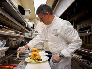 (Trent Nelson  |  The Salt Lake Tribune) Executive Chef Santiago Ramos at The Coffee Shop at Little America Hotel in Salt Lake City on Wednesday, May 31, 2023.
